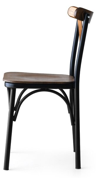 Kalune Design Súprava 4 ks jedálenských stoličiek Ekol z masívu orech/čierna