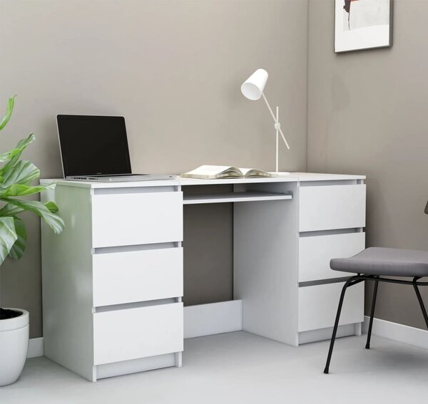 Maison Exclusive - Biely písací stôl 140x50x77 cm Drevený materiál