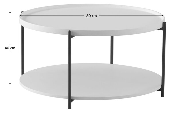 KONDELA Konferenčný stolík, biela/čierna, LAPIS