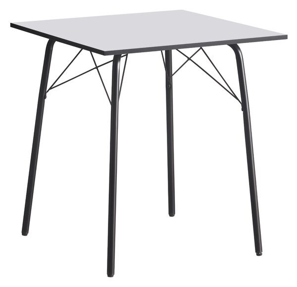 KONDELA Jedálenský stôl, biela/čierna, 70x70x75 cm, NALAK TYP 1