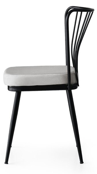 Kalune Design Súprava 4 ks jedálenských stoličiek Yildiz čierna/svetlosivá