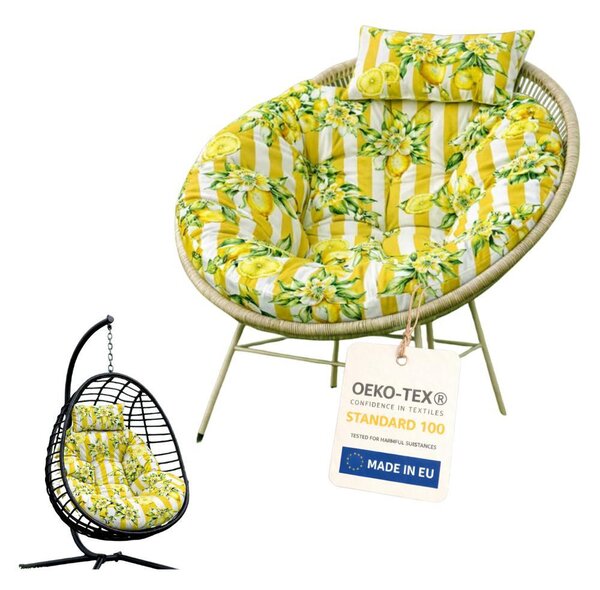 Blomster vankúš na závesné kreslo 100 cm vodeodolný s doplnkovým vankúšom pre záhradu balkón cocoon