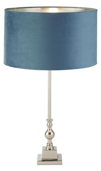 Searchlight EU81214TE - Stolná lampa WHITBY 1xE27/10W/230V modrá/chróm