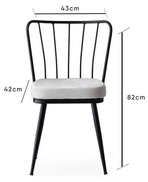 Kalune Design Súprava 4 ks jedálenských stoličiek Yildiz čierna/svetlosivá