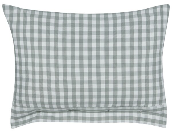 Sada 2 dekoratívnych vankúšov zelený a biely kockovaný vzor 40 x 60 cm gombíky moderný bytový doplnok spálňa obývačka