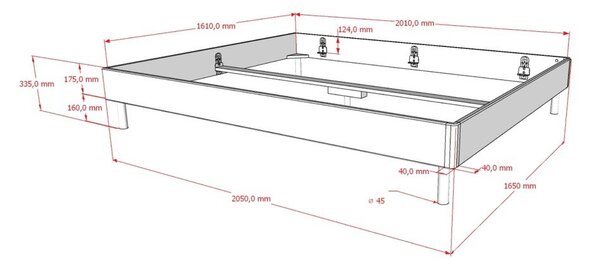 Dvojlôžková posteľ z dubového dreva bez čela bez roštu 160x200 cm v prírodnej farbe Forrest – Vipack