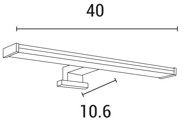 LED Kúpeľňové osvetlenie zrkadla LED/8W/230V 3000K 40 cm IP44 chróm