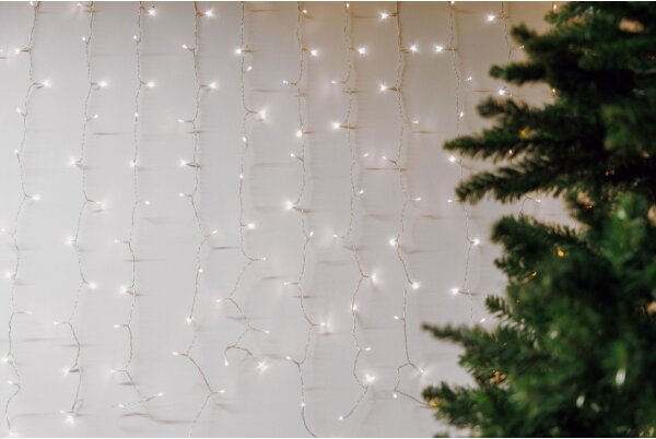 LED vonkajší záves CURTAIN 480xLED/8,4W/230V 3x3 m IP44 studená biela