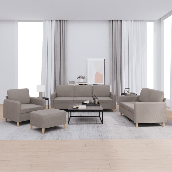 Maison Exclusive – 4-dielna sedacia súprava s vankúmi, látka v odtieni taupe
