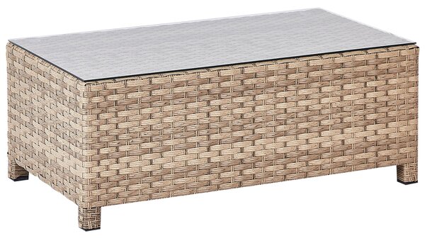 5-dielna vonkajšia sedacia súprava béžová krémovobiele vankúše 4-miestna 2-miestna pohovka 2 kreslá stolík taburet záhrada terasa