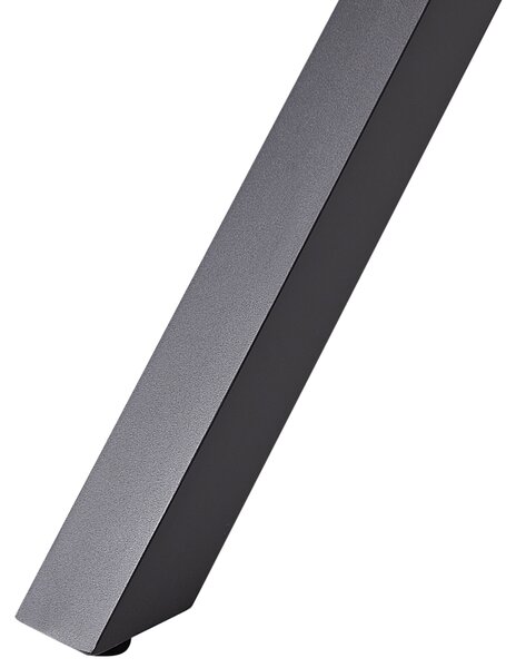 Rozkladací záhradný jedálenský stôl grafitová sivá svetlé drevo hliník 184/242 x 76 cm moderný štýl záhrada exteriér