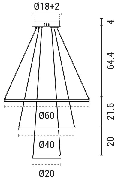LED Luster na lanku LED/42W/230V 3000K čierna
