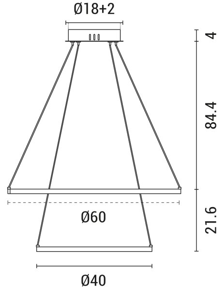 LED Luster na lanku LED/37W/230V 3000K čierna