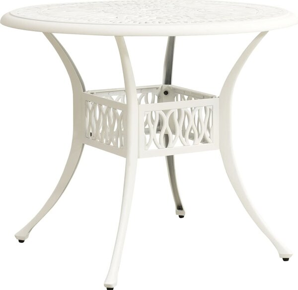 Maison Exclusive – Záhradný stôl, biely, 90 x 90 x 74 cm, liate hliníkové
