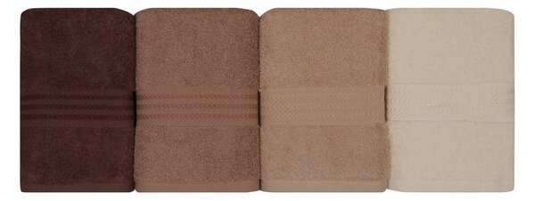 L'essentiel Súprava 4 ks uterákov Rainbow 50x90 cm hnedá