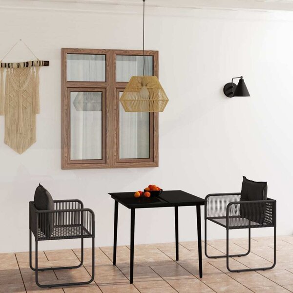 Maison Exclusive – 3-dielna záhradná jedálenská súprava, ierna