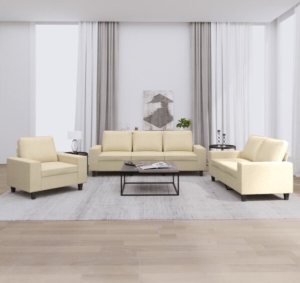 Maison Exclusive – 3-dielna sedacia súprava v krémovej farbe z látky