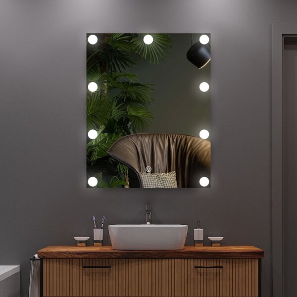 LED Zrkadlo s osvetlením 9xLED/1W/230V 3000/4000/6000K 50x40 cm IP44