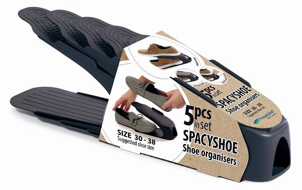 Prosperplast Súprava 5 ks organizérov na topánky SHOES veľ. 30-38 antracit