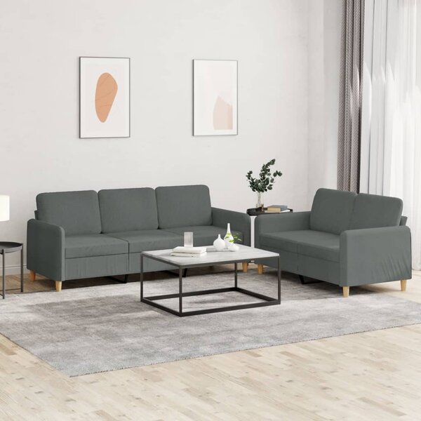 Maison Exclusive – 2-dielna sedacia súprava s vankúmi, tmavosivá látka