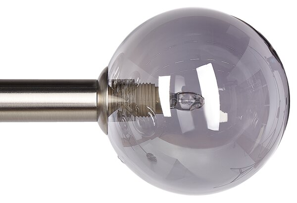 Závesná lampa strieborná oceľ sklo 10 svetiel okrúhle tienidlá na strop moderný glamour štýl obývačka jedáleň spálňa