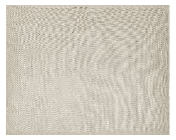 Prikrývka na posteľ svetlobéžová bavlnená 150 x 200 cm klasický dizajn pletená ozdobná deka do spálne