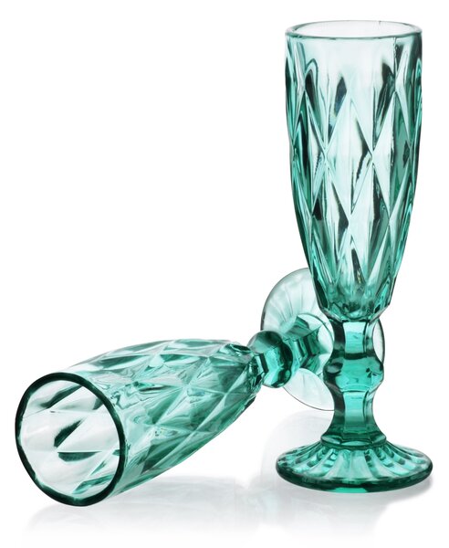 Affekdesign Súprava 6 ks pohárov ELISE 180 ml číra/tyrkysová