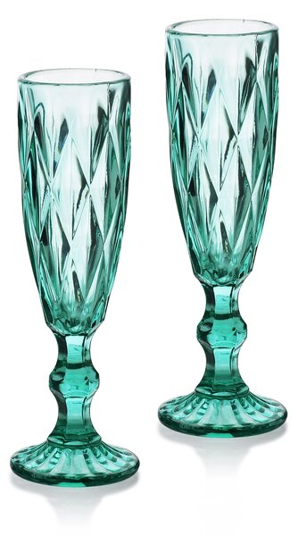 Affekdesign Súprava 6 ks pohárov ELISE 180 ml číra/tyrkysová