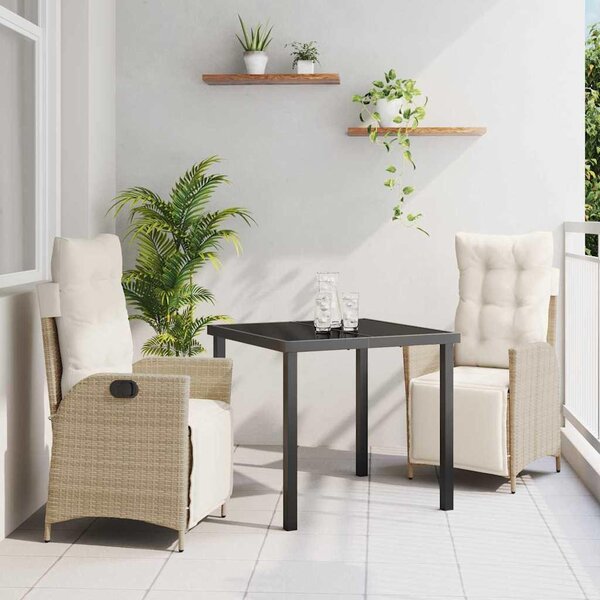 Maison Exclusive – Záhradná jedálenská súprava, 3 kusy, béžová, umelý ratan