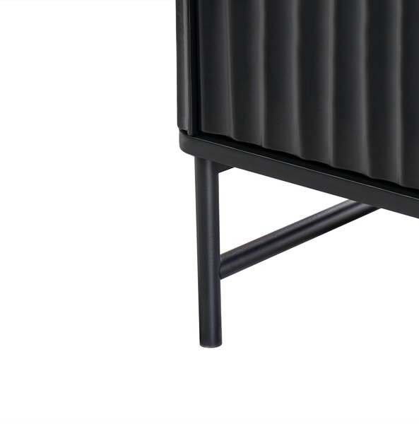 Komoda so 6 zásuvkami čierna MDF minimalistický dizajn moderný úložný nábytok obývacia izba spálňa