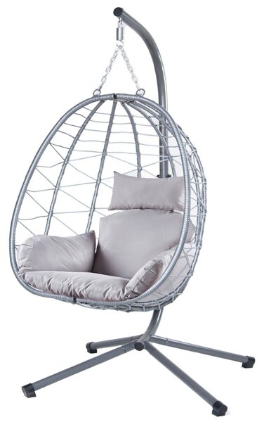 VOGRI závesné hojdacie kreslo šedá