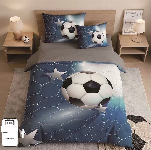 Sendia Textil HVIEZDNY FUTBAL - 140x200 cm | 3-dielna súprava Obsah balenia: Štandardný rozmer 1x 140x200 + 1x 70x90 +1x 40x50