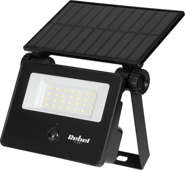 Rebel URZ3625 Solárny reflektor so súmrakom a senzorom pohybu, 6 W, 6500 K, 800 lm