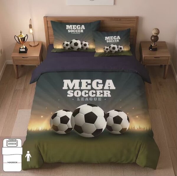 Sendia Textil LIGA ŠAMPIÓNOV - 140x200 cm | 3-dielna súprava Obsah balenia: Štandardný rozmer 1x 140x200 + 1x 70x90 +1x 40x50
