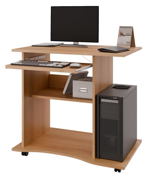 Praktický PC stôl s výsuvnou doskou NEJBY LYLE, buk