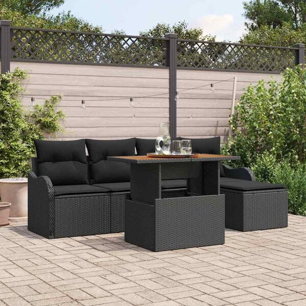 Maison Exclusive - Záhradný nábytok s úloným priestorom 6 ks ierny Poly Rattan