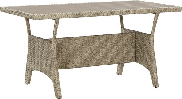 Maison Exclusive – Záhradný stôl, sivý, 120 x 70 x 66 cm, poly ratan