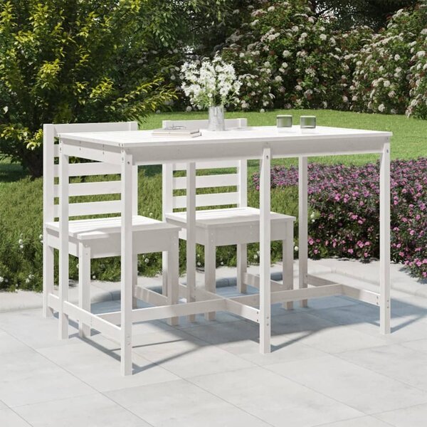 Maison Exclusive - Záhradný stôl biely 159,5x82,5x110 cm masívne drevo borovica