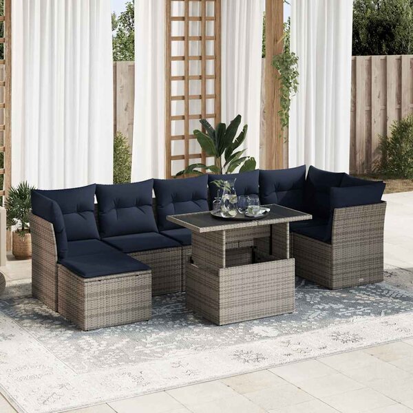 Maison Exclusive - 8-dielna záhradná súprava pohoviek s vankúšmi polyratan akácia