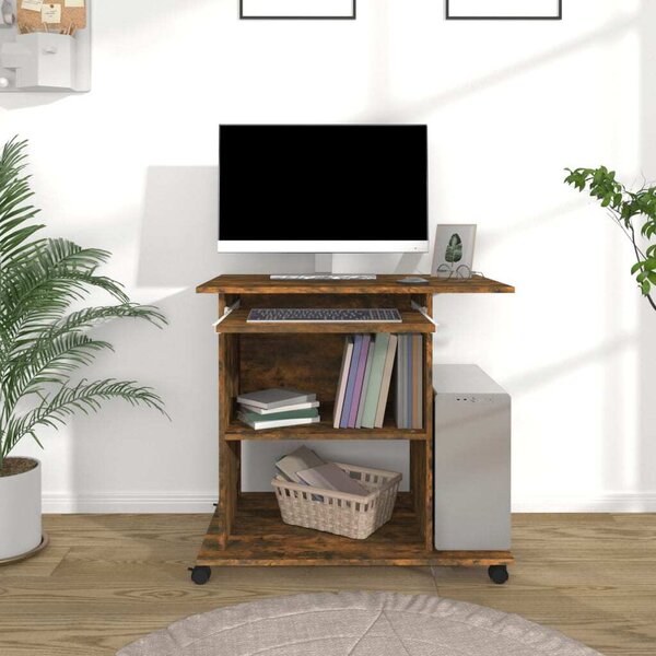 Maison Exclusive - písací stôl z dymového dubu 80x50x75 cm drevený materiál