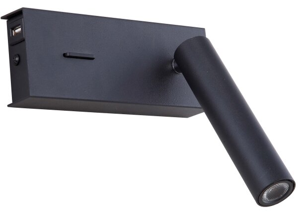 Zambelis H75 - LED Nástenné svietidlo LED/3W/230V USB čierna