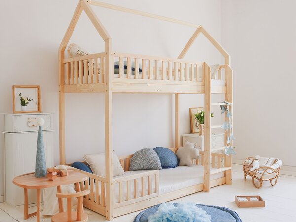 Poschodová posteľ Bianco 90x200 - prírodná