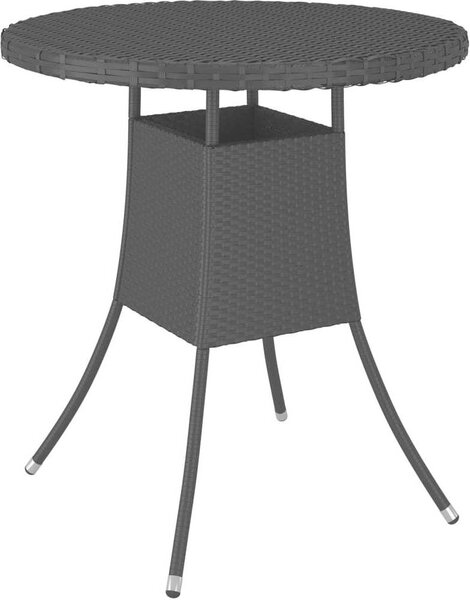Maison Exclusive - Záhradný stôl ierny 70x70x73 cm polyratanový