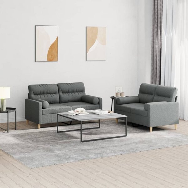 Maison Exclusive – 2-dielna sedacia súprava s vankúšmi, tmavosivá látka
