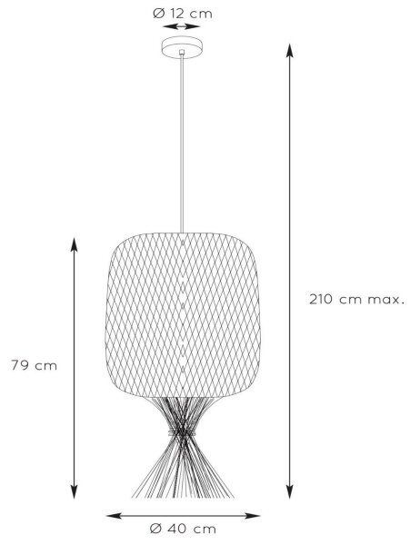 Lucide 03436/40/30 - Luster na lanku GARVE 1xE27/40W/230V čierna