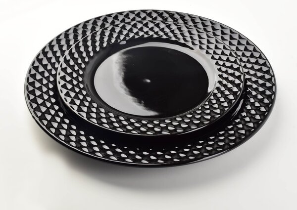 Affekdesign Súprava dezertných tanierov DIAMENT BLACK čierna