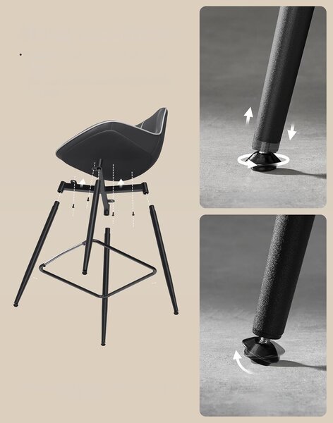 SONGMICS Súprava dvoch barových stoličiek VASAGLE PLACES II 98,5 cm čierna