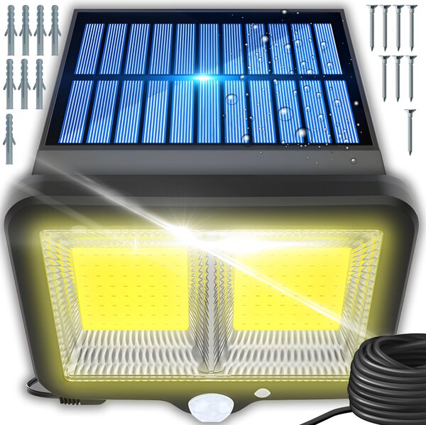 LED solárne osvetlenie so senzorom Solárna lampa Solárne svetlo s detektorom pohybu Solárny reflektor Reflektor so senzorom pohybu IP65 108 LED Retoo