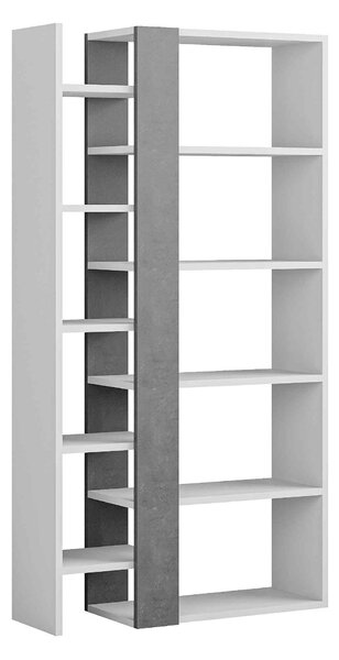 Designová knižnica ZAPHIRA, biela / retro šedá