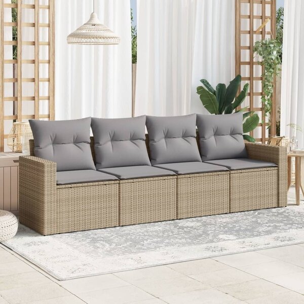 Maison Exclusive - 4-dielna záhradná súprava pohoviek s vankúmi béová polyratan